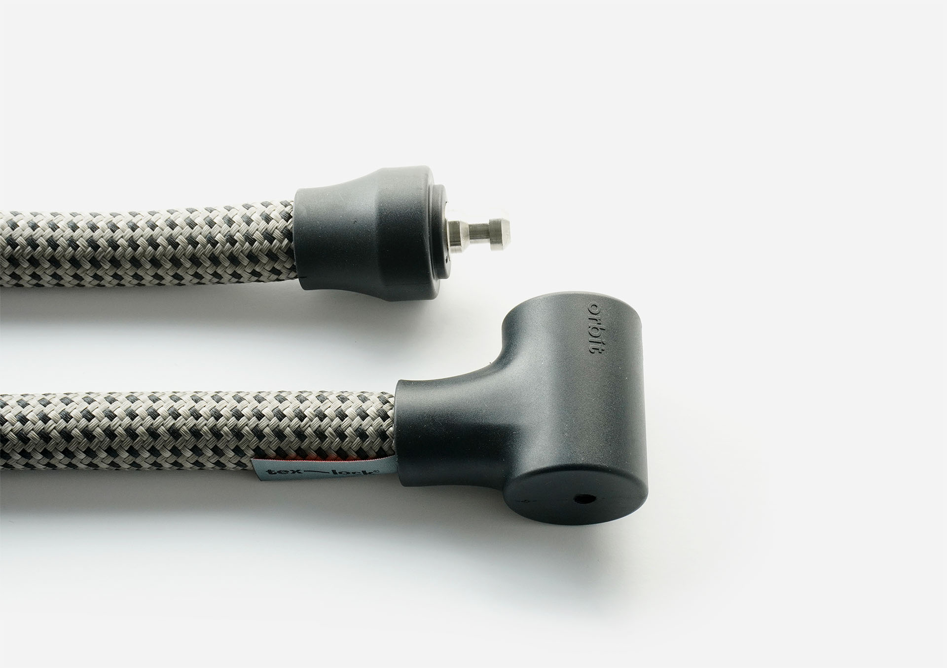 tex–lock orbit in electric grey mit geöffnetem Schließbolzen und Schlosskörper