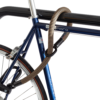 Flexible Bügelschloss-Verlängerung tex-lock eyelet gold S mit X-Lock sichert Hinterrad und Rahmen an Fahrradständer