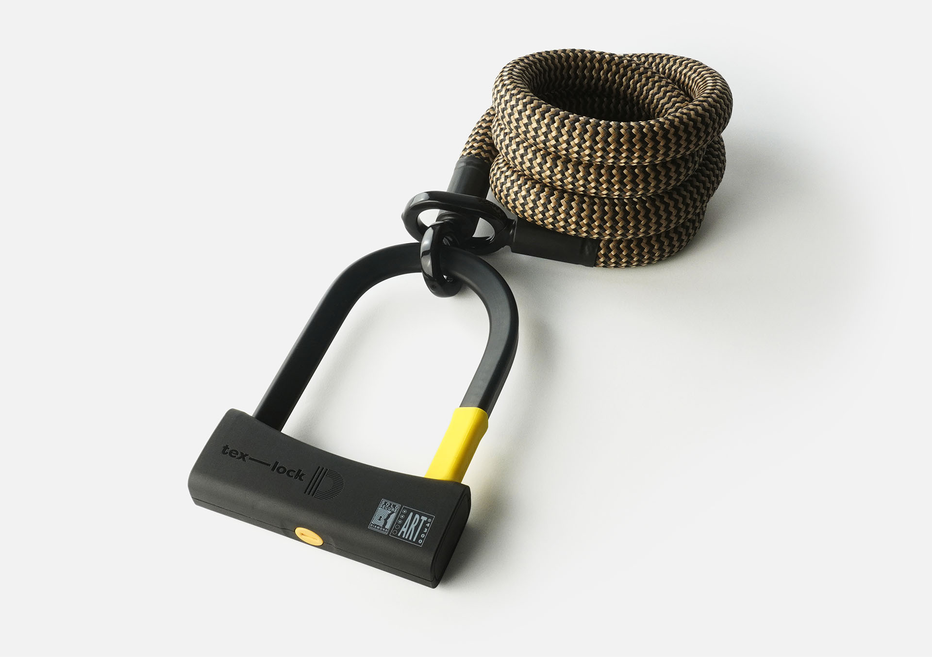 D-lock U-lock with textile cable in length L and color wild hemp