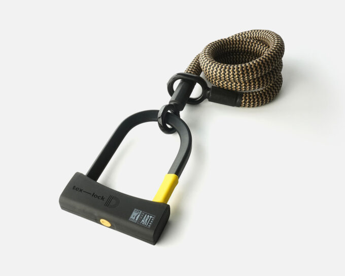 D-lock Bügelschloss mit Textilseil in Länge M und Farbe wild hemp