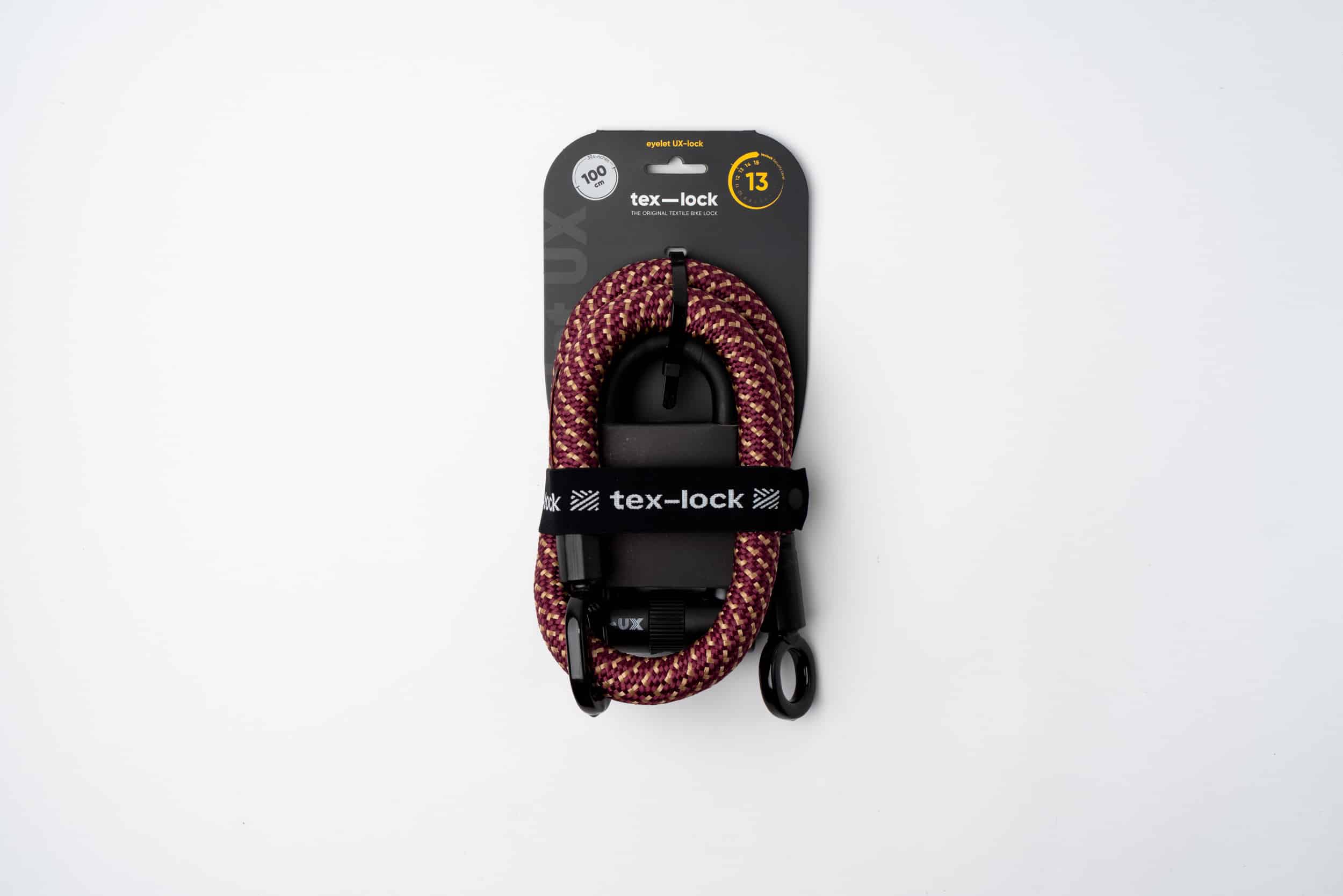 rot-goldenes texlock eyelet Set Textilschloss in Verpackung
