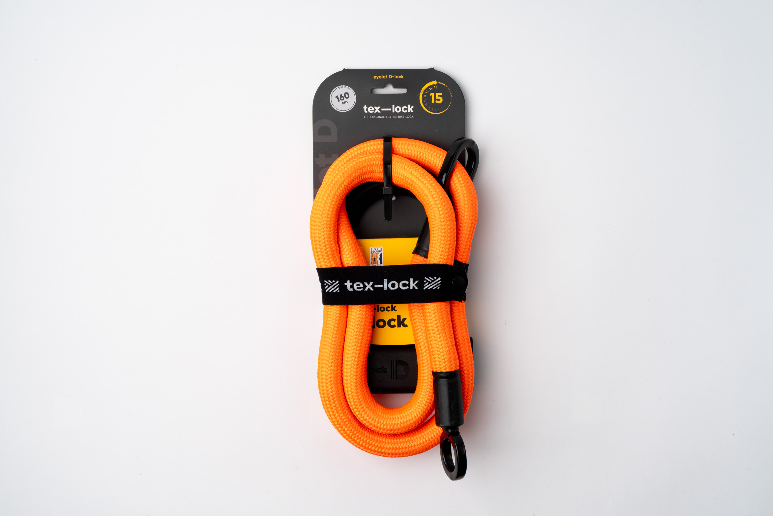 orangenes texlock eyelet Set Textilschloss in Verpackung