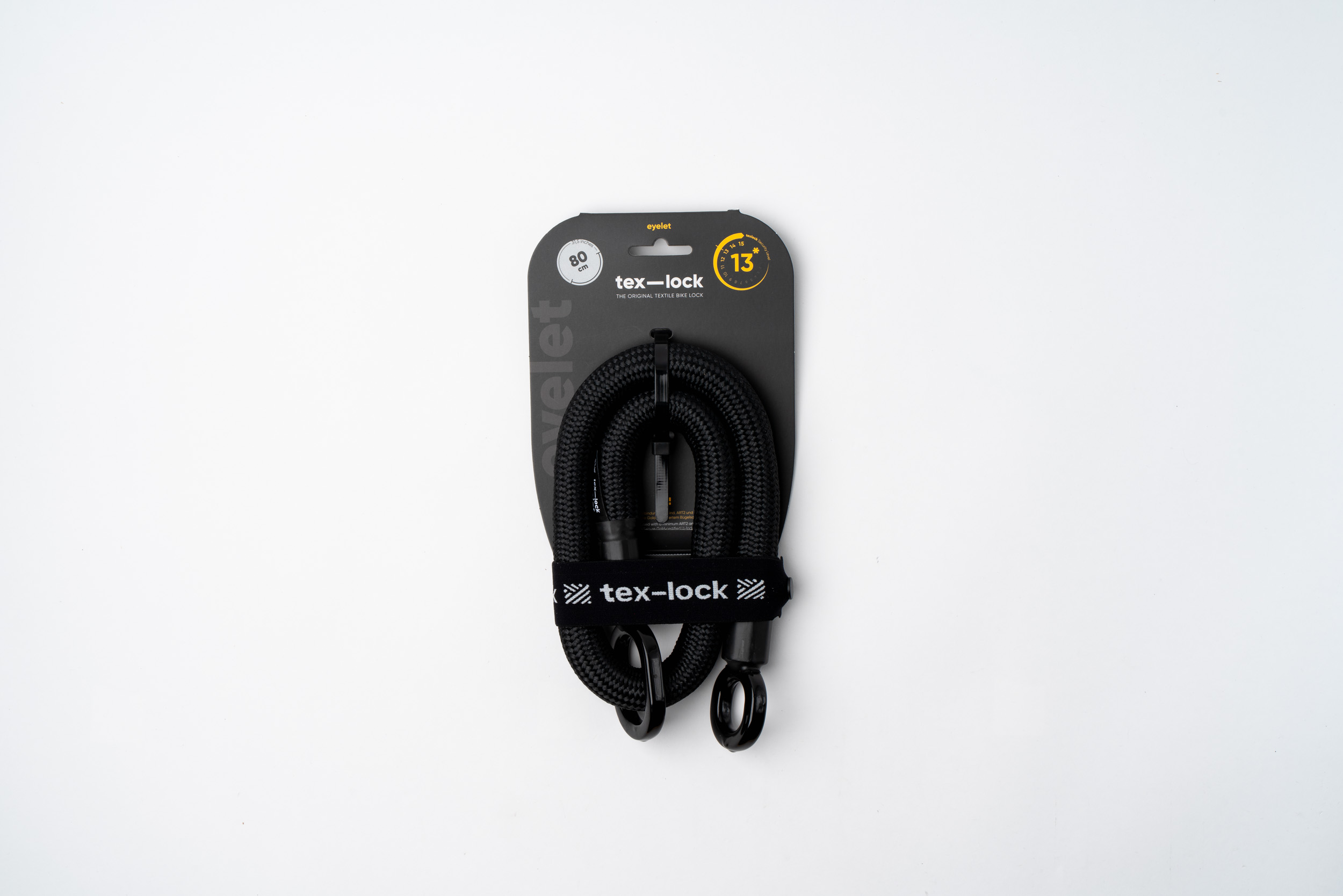 zwart texlock eyelet touw textielslot in verpakking