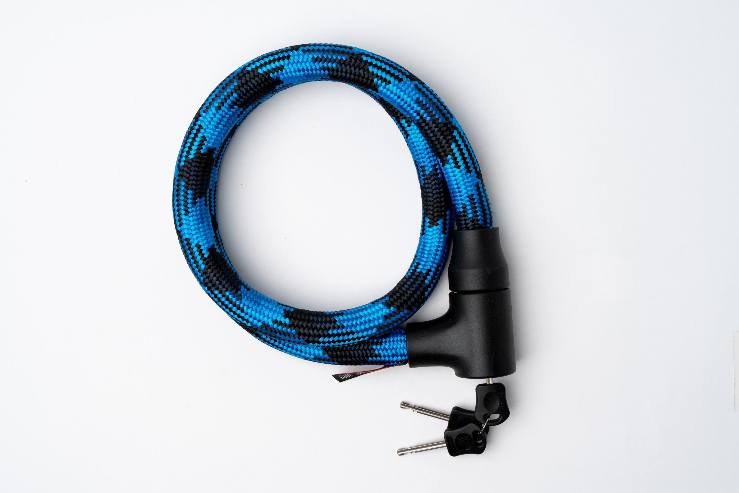 schwarz-blaues texlock orbit Textilschloss Lieferumfang