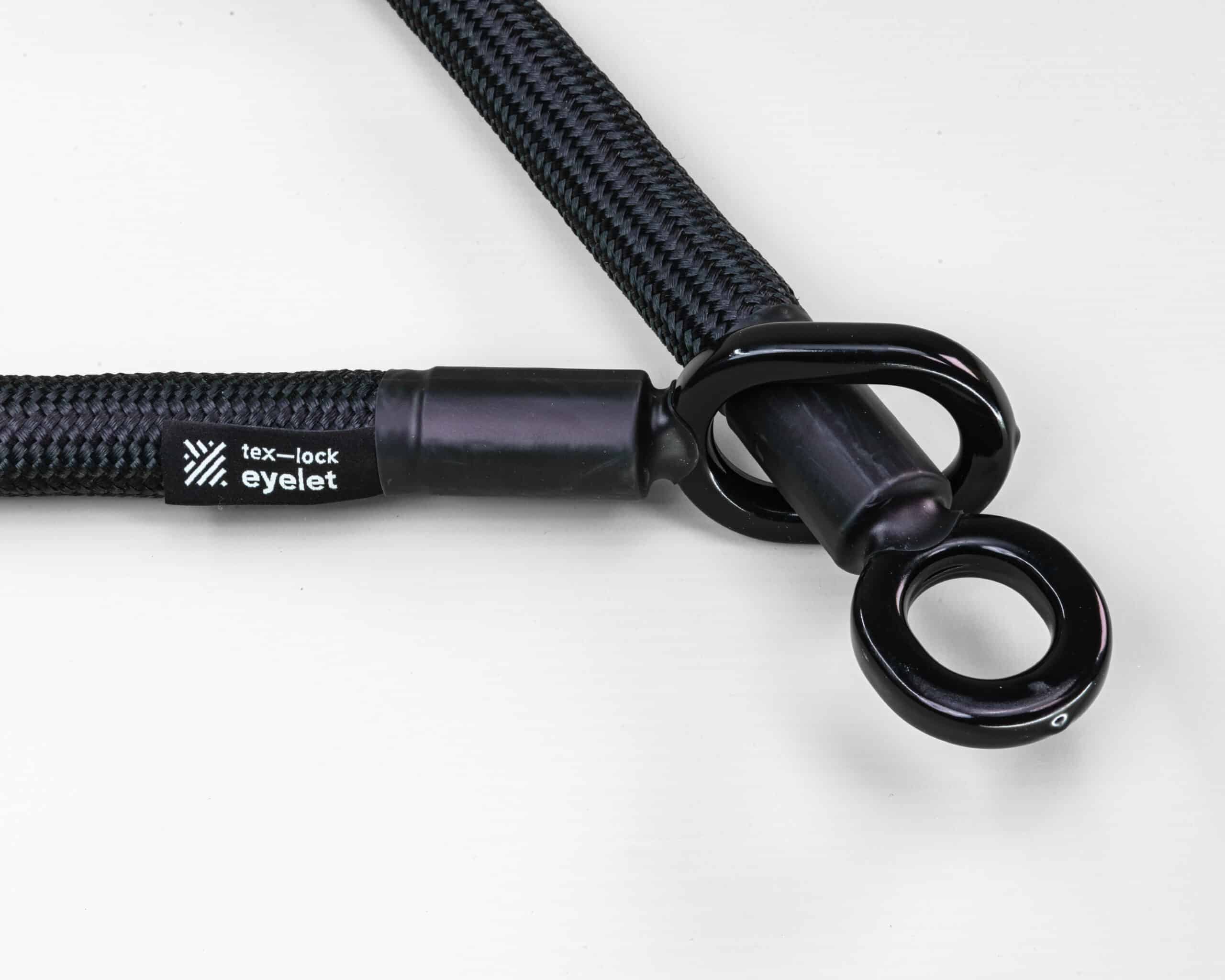 schwarzes texlock eyelet Set Textilschloss mit zwei Ösen