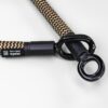 Zwart en goud eyelet touw textielslot met twee ogen