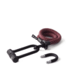 tex–lock eyelet in chateau red, Größe 100 cm, ineinander gewickelt mit X-lock am Seilende, kürzerer U-lock Bügel daneben