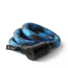 schwarz-blaues texlock orbit Textilschloss zusammengerollt