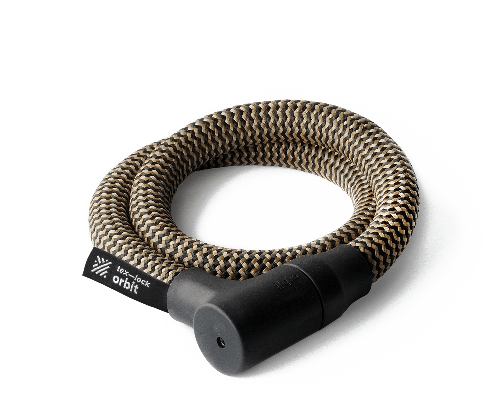 texlock orbit Fahrradschloss mit Lockpicking sicherem Schlosskörper, in 100 cm Länge, in Farbvariante wild hemp, flexibel zusammengewickelt